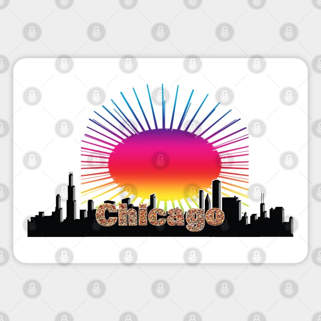 Chicago - Deep Dish Pizza Lettering Magnet by ToochArt